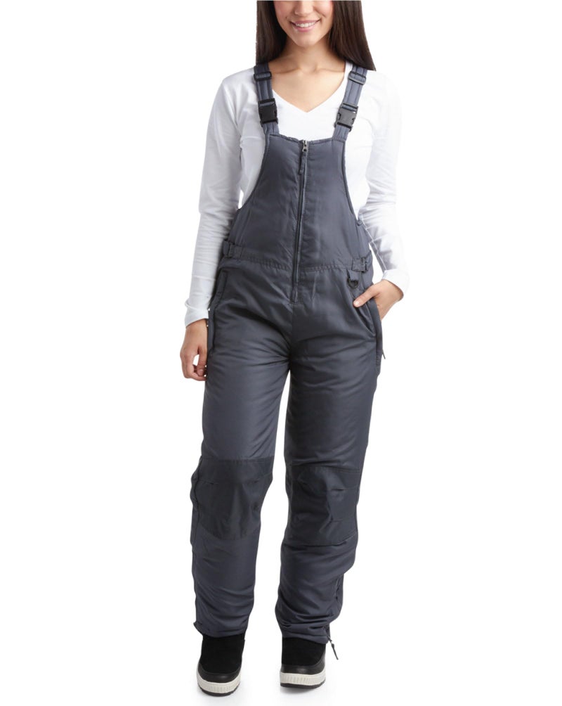 CHEROKEE Women's Insulated Snow Bib - Water Resistant Ski Overall Pants, Size Medium, Grey - Image 1